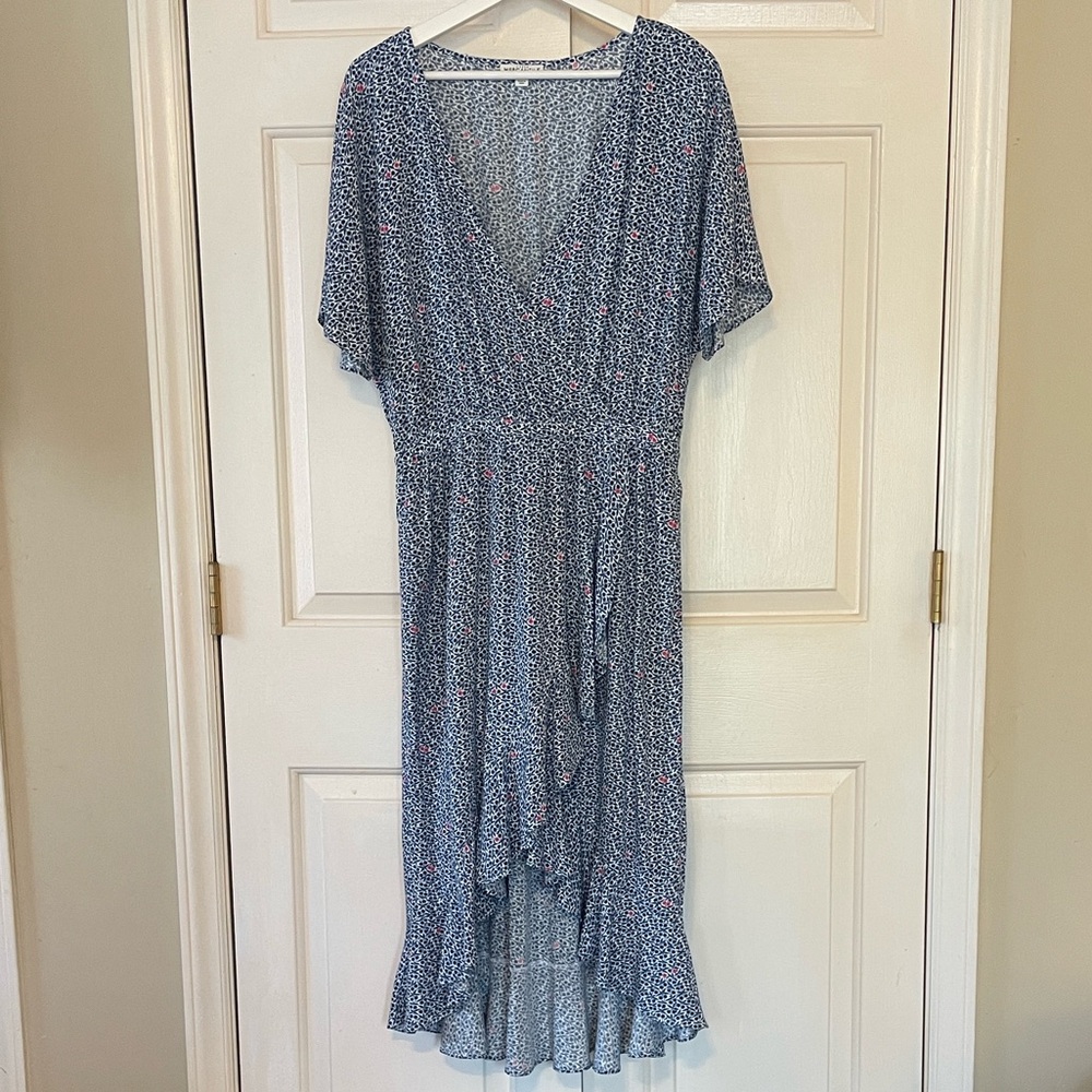 J. Crew Mercantile S Floral Wrap Midi Dress - Boho Chic Coastal Resort Wear
